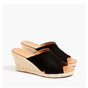 J CREW FACTORY SUEDE CRISSCROSS MULE ESPADRILLE WEDGES. Size: 9M.